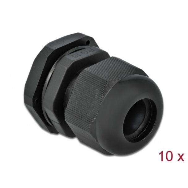 DeLOCK Pressacavo PG16 10 pezzi nero
