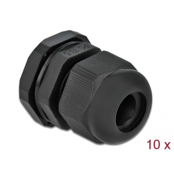 DeLOCK Pressacavo PG13,5 10 pezzi nero