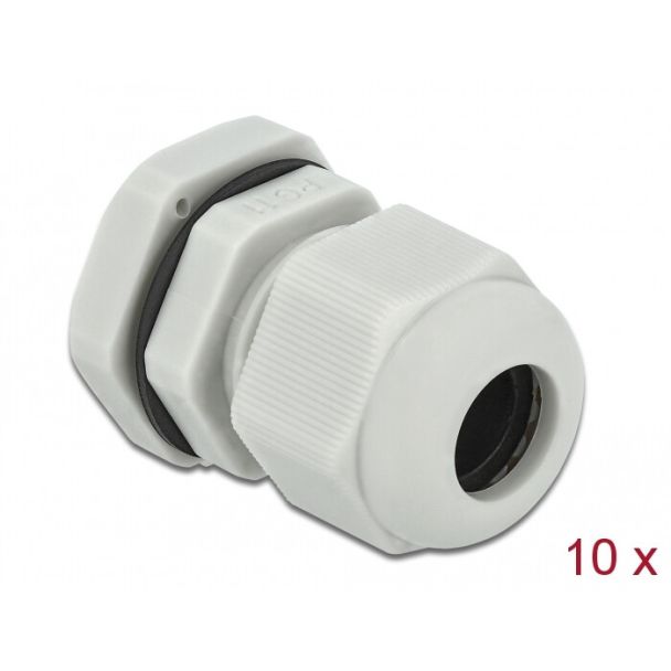 DeLOCK Cable Gland PG11 10 pieces grey