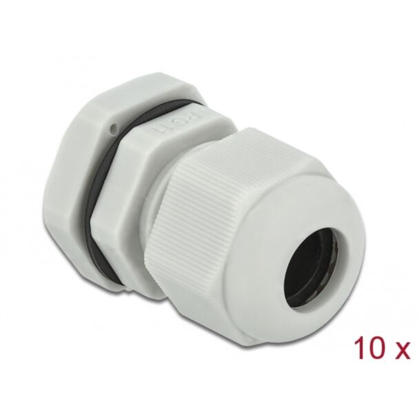 DeLOCK Pressacavo PG11 10 pezzi grigio