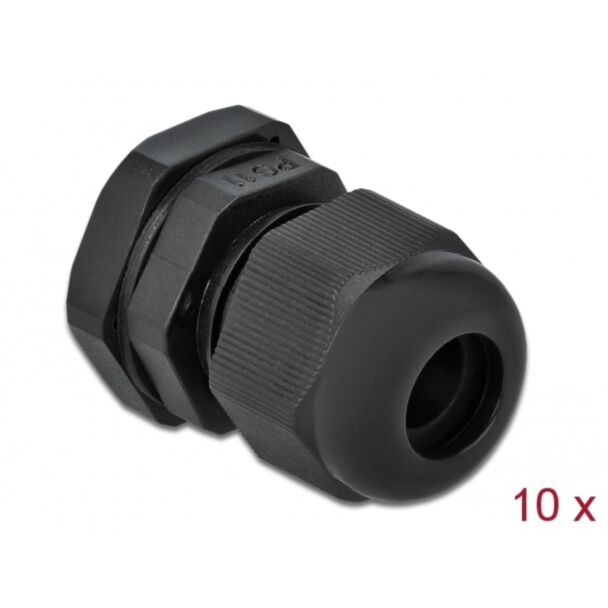 DeLOCK Pressacavo PG11 10 pezzi nero