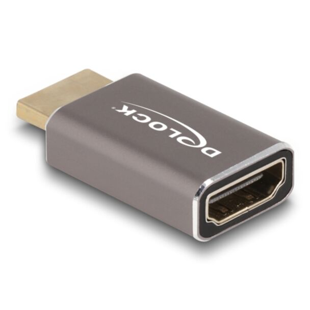 DeLOCK Adattatore HDMI maschio per femmina 8K 60 Hz grigio metallo