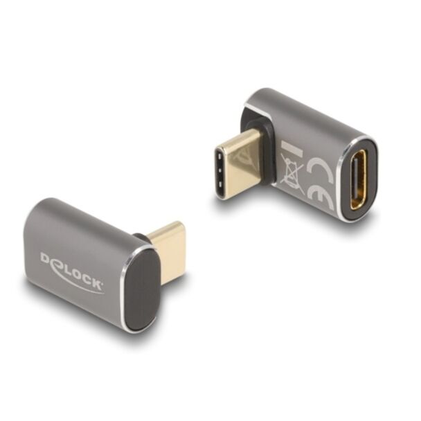 DeLOCK USB Adattatore 40 Gbps USB Type-C PD 3.0 100 W maschio per femmina con angolazione 8K 60 Hz metallo