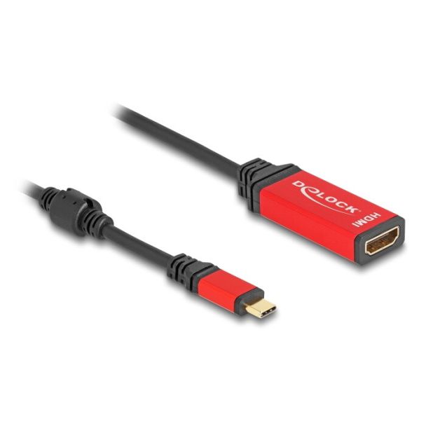 DeLOCK USB Type-C zu HDMI Adapter (DP Alt Mode) 8K 60 Hz mit HDR Funktion rot