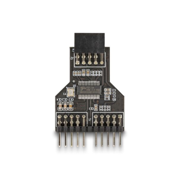 DeLOCK Hub USB 2.0 da 9 pin, pin header femmina a 2 x 9 pin pin header maschio