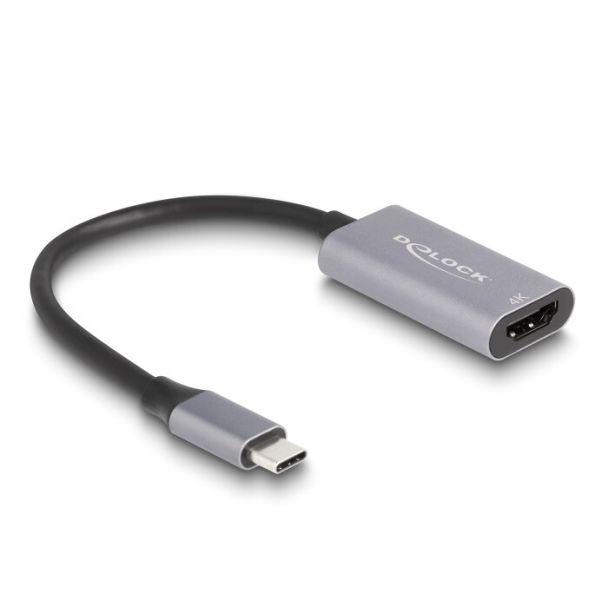 DeLOCK 60020 HDMI cable 0.15 m HDMI Type A (Standard) USB Type-C Black, Grey