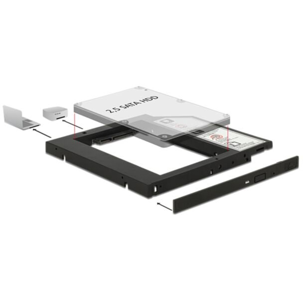 DeLOCK 62669 pannello drive bay 13,3 cm (5.25") Pannello incassato Nero