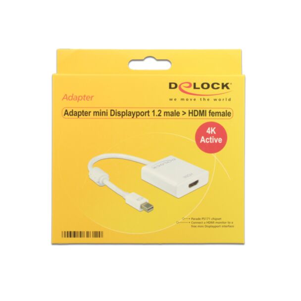 DeLOCK 62612 video cable adapter 0.2 m Mini DisplayPort HDMI Type A (Standard) White