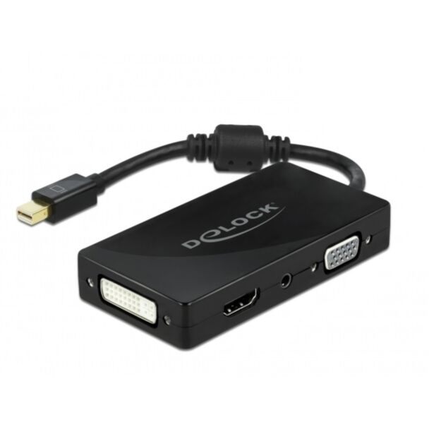 DeLOCK Mini DisplayPort 1.2 Adattatore per VGA / HDMI / DVI / Audio femmina 4K passivo nero