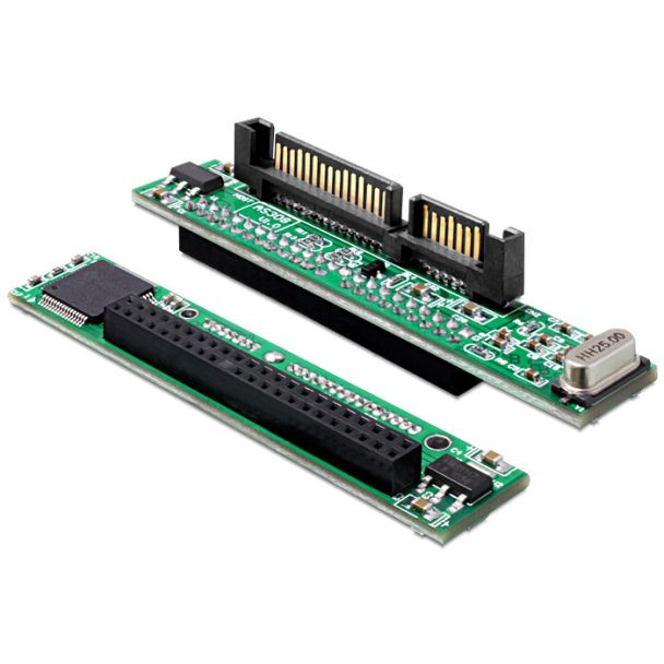 DeLOCK 61987 adattatore per inversione del genere dei cavi SATA 22p IDE 44p Nero, Verde