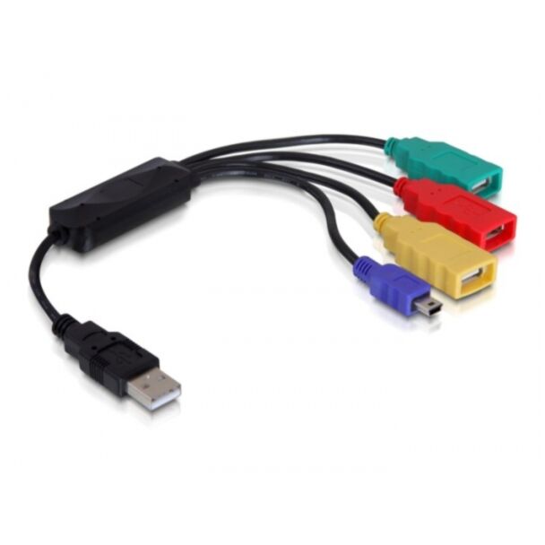 DeLOCK 61724 interface hub 480 Mbit/s Black