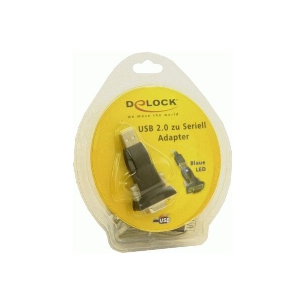 DeLOCK USB 2.0 to Serial Adapter cavo seriale Nero USB tipo A DB-9