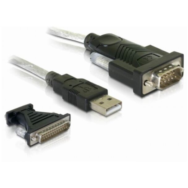 DeLOCK 61308 cavo seriale Nero USB tipo A DB-9