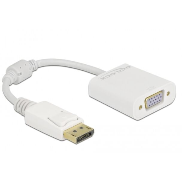 DeLOCK Adattatore DisplayPort 1.2 maschio a VGA femmina bianco
