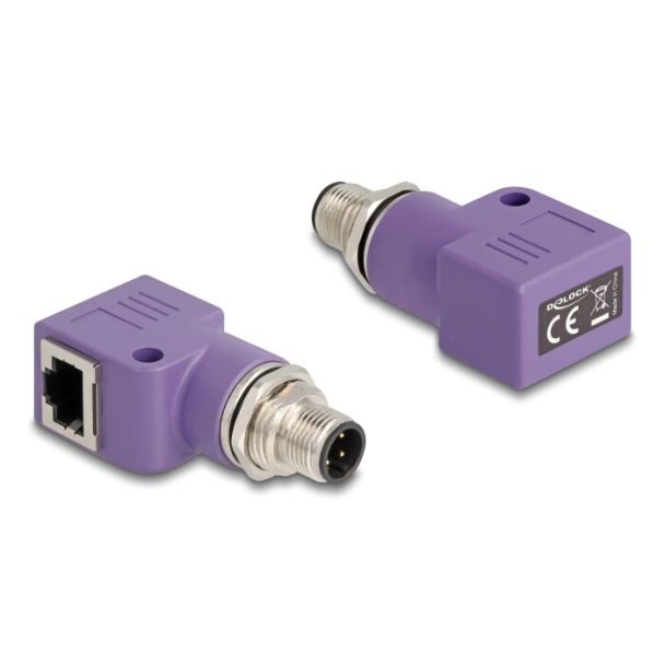 DeLOCK 60679 cable gender changer M12 RJ45 Violet