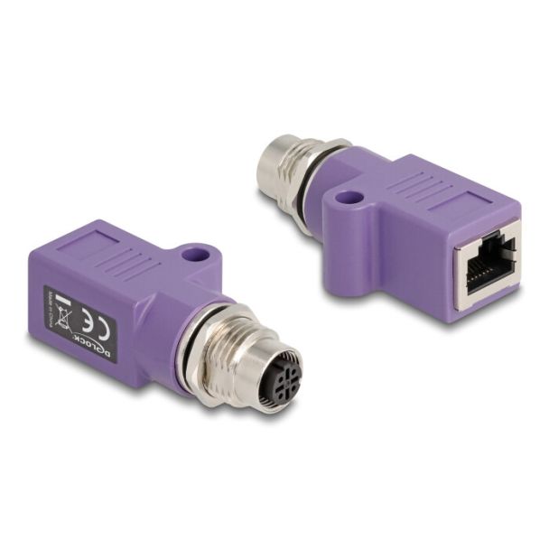 DeLOCK 60678 cable gender changer M12 RJ45 Violet