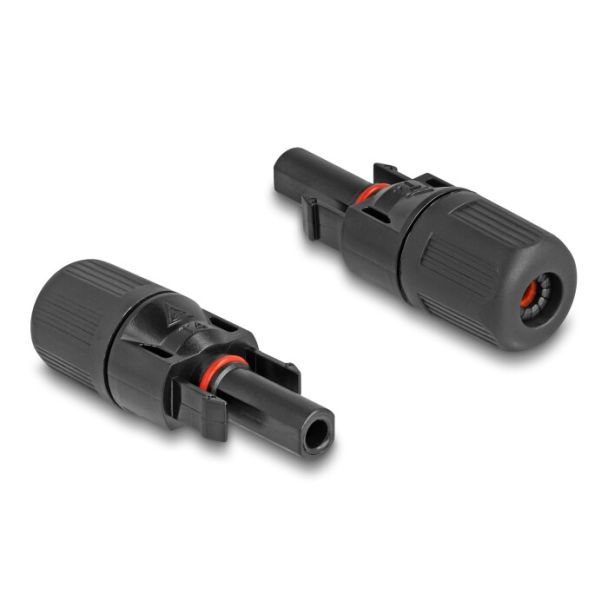 DeLOCK Connettori solari DL4 per cavi per crimpatura, maschio e femmina, nero 2 pz