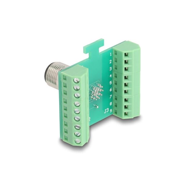 DeLOCK Adattatore modulo di trasferimento M12 a 17 pin maschio A-coded per morsettiera a 18 pin per installazione