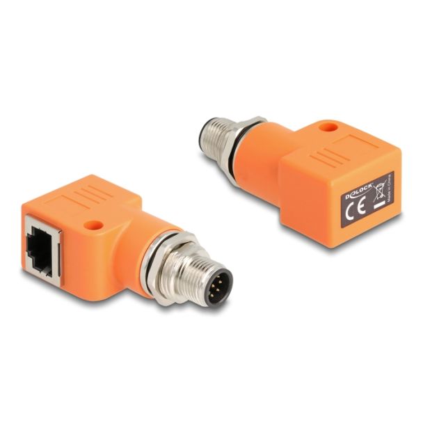 DeLOCK 60627 adattatore per inversione del genere dei cavi M12 RJ45 Arancione