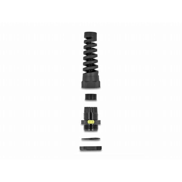 DeLOCK Pressacavo M20 con ventilazione e scarico della trazione IP68 polvere e impermeabile nero 2 pezzi
