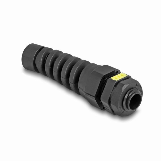 DeLOCK Pressacavo M12 con ventilazione e scarico della trazione IP68 polvere e impermeabile nero 2 pezzi