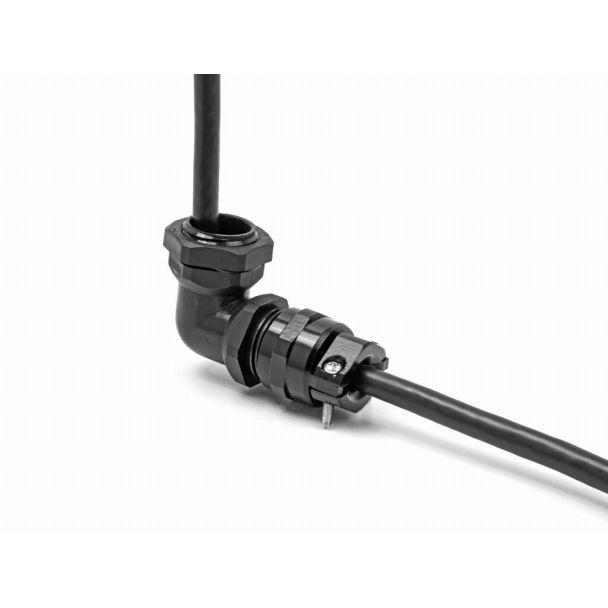 DeLOCK Pressacavo con scarico della trazione e protezione contro le piegature angolato a 90° PG21 nero