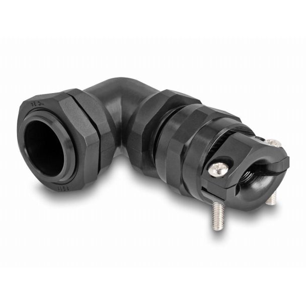 DeLOCK Pressacavo con scarico della trazione e protezione contro le piegature angolato a 90° PG11 nero
