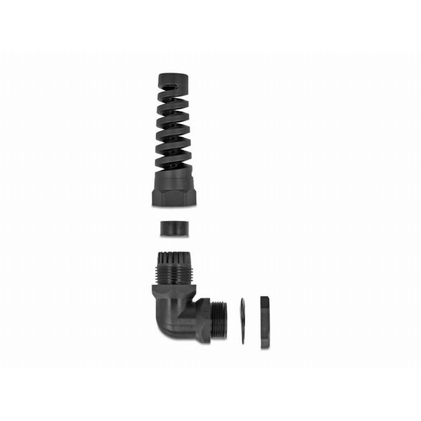 DeLOCK Pressacavo con scarico della trazione angolato a 90° PG21 nero