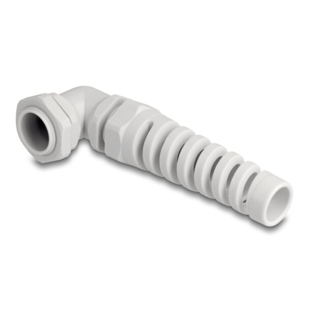 DeLOCK Pressacavo con scarico della trazione angolato a 90° PG16 grigio