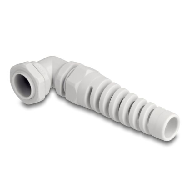 DeLOCK Pressacavo con scarico della trazione angolato a 90° PG13,5 grigio
