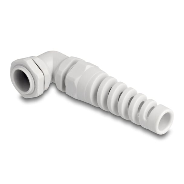 DeLOCK Pressacavo con scarico della trazione angolato a 90° PG11 grigio