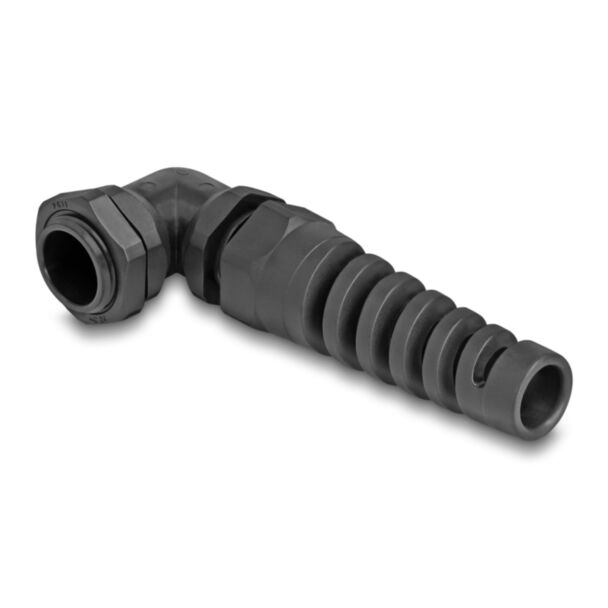 DeLOCK Pressacavo con scarico della trazione angolato a 90° PG11 nero