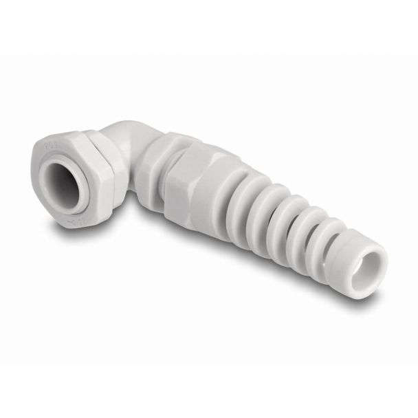 DeLOCK Pressacavo con scarico della trazione angolato a 90° PG9 grigio