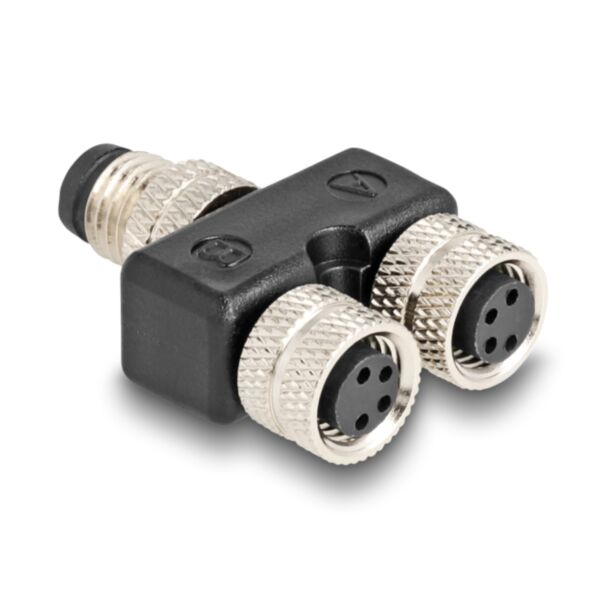 DeLOCK M8 Y-Splitter codificato A da 4 pin 1 x maschio a 2 x femmina in parallelo