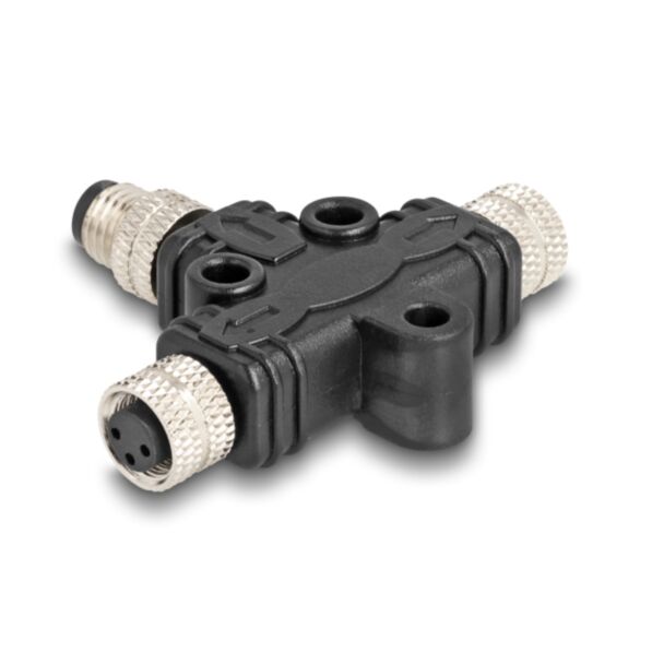 DeLOCK M8 T-Splitter codificato A da 3 pin 1 x maschio a 2 x femmina in parallelo