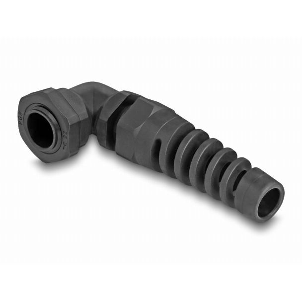 DeLOCK Pressacavo con scarico della trazione angolato a 90° PG9 nero