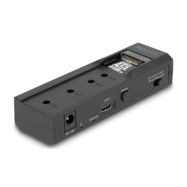 DeLOCK Convertitore USB Type-C per 1 x SSD M.2 o 1 x SATA SSD / HDD