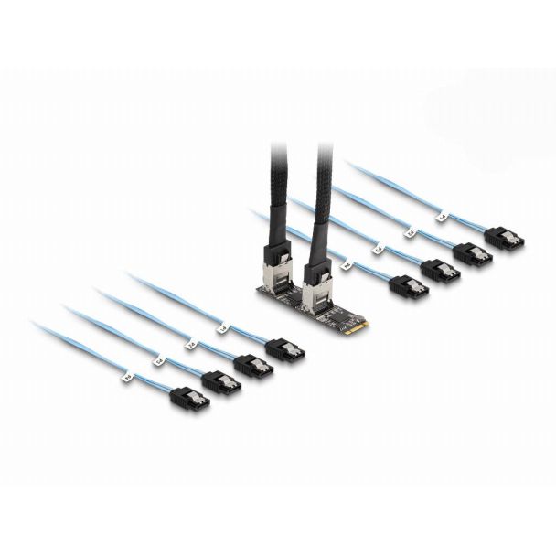 DeLOCK Convertitore M.2 2280 chiave B+M maschio a 8 x SATA