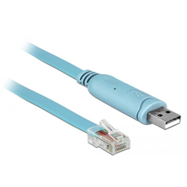 DeLOCK Adapter USB 2.0 Type-A male > 1 x Serial RS-232 RJ45 male 2.0 m blue
