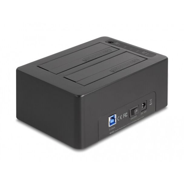 DeLOCK USB Dual Docking Station for 2 x SATA HDD / SSD with Clone Function and Card Reader + additional USB Port
