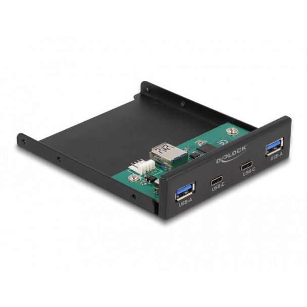 DeLOCK Pannello frontale da 3.5″ USB 5 Gbps 2 x USB Type-C + 2 x USB Tipo-A