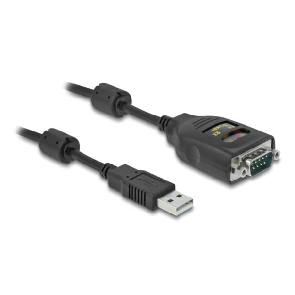 DeLOCK Adattatore da USB 2.0 Tipo-A per seriale RS-232 D-Sub a 9 pin 2,5 kV a isolamento galvanico da 2 m.
