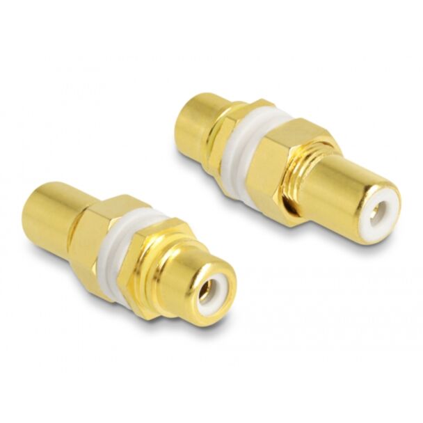 DeLOCK Adattatore audio RCA femmina per femmina per installazione, anello bianco
