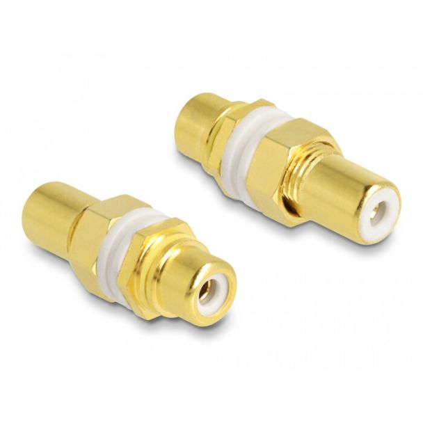 DeLOCK Adattatore audio RCA femmina per femmina per installazione, anello bianco
