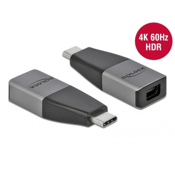 DeLOCK USB Type-C Adapter to mini DisplayPort (DP Alt Mode) 4K 60 Hz – compact design