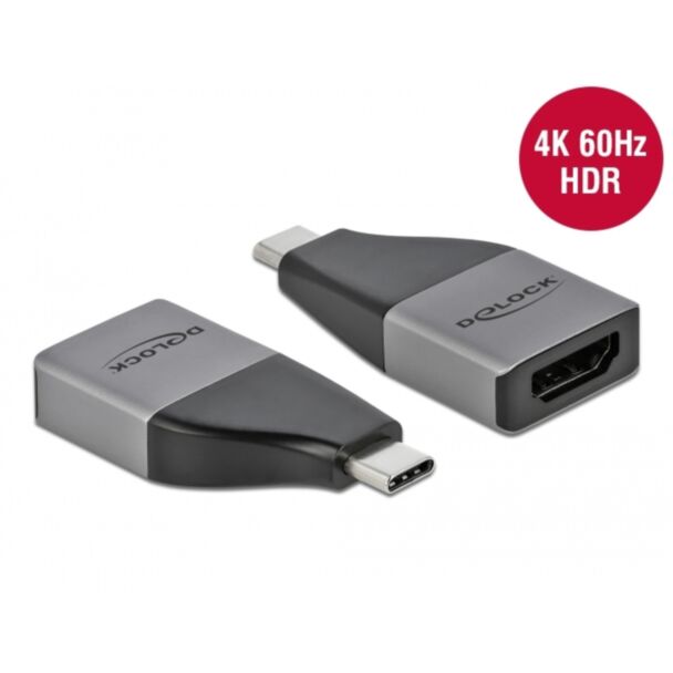 DeLOCK USB Type-C Adapter to HDMI (DP Alt Mode) 4K 60 Hz + HDR – compact design