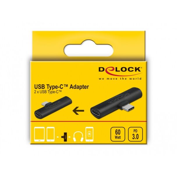 DeLOCK Adattatore USB Type-C per 2 x USB Type-C PD nero