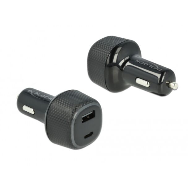 DeLOCK Car charger USB Type-C PD 3.0 and USB Type-A with 63 W