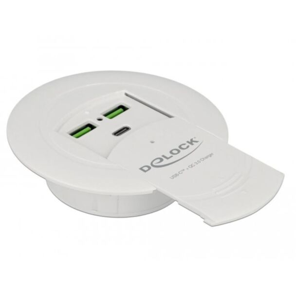 DeLOCK 64065 Caricabatterie per dispositivi mobili Smartphone Bianco dC Ricarica rapida Interno