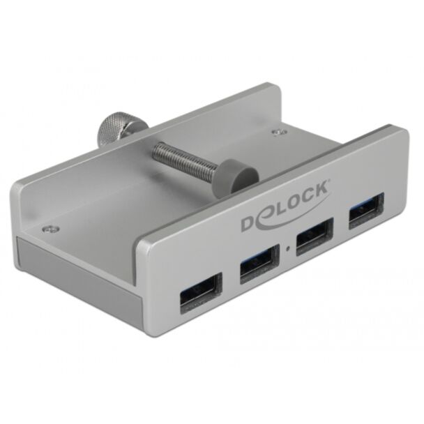 DeLOCK 64046 hub di interfaccia USB 3.2 Gen 1 (3.1 Gen 1) Type-A 5000 Mbit/s Argento